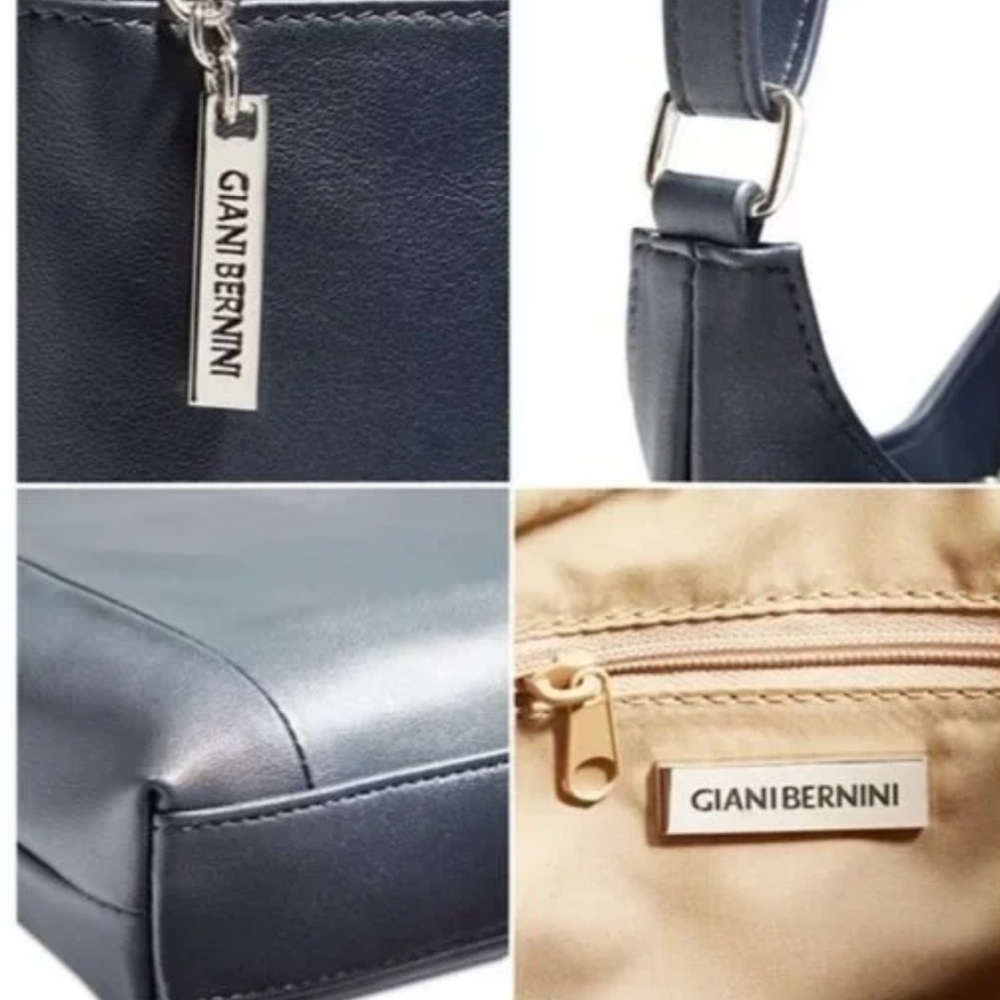 NEW GIANNI BERNINI NAVY SOFT LEATHER NAPPA XB CROSSBODY - Picture 4 of 7